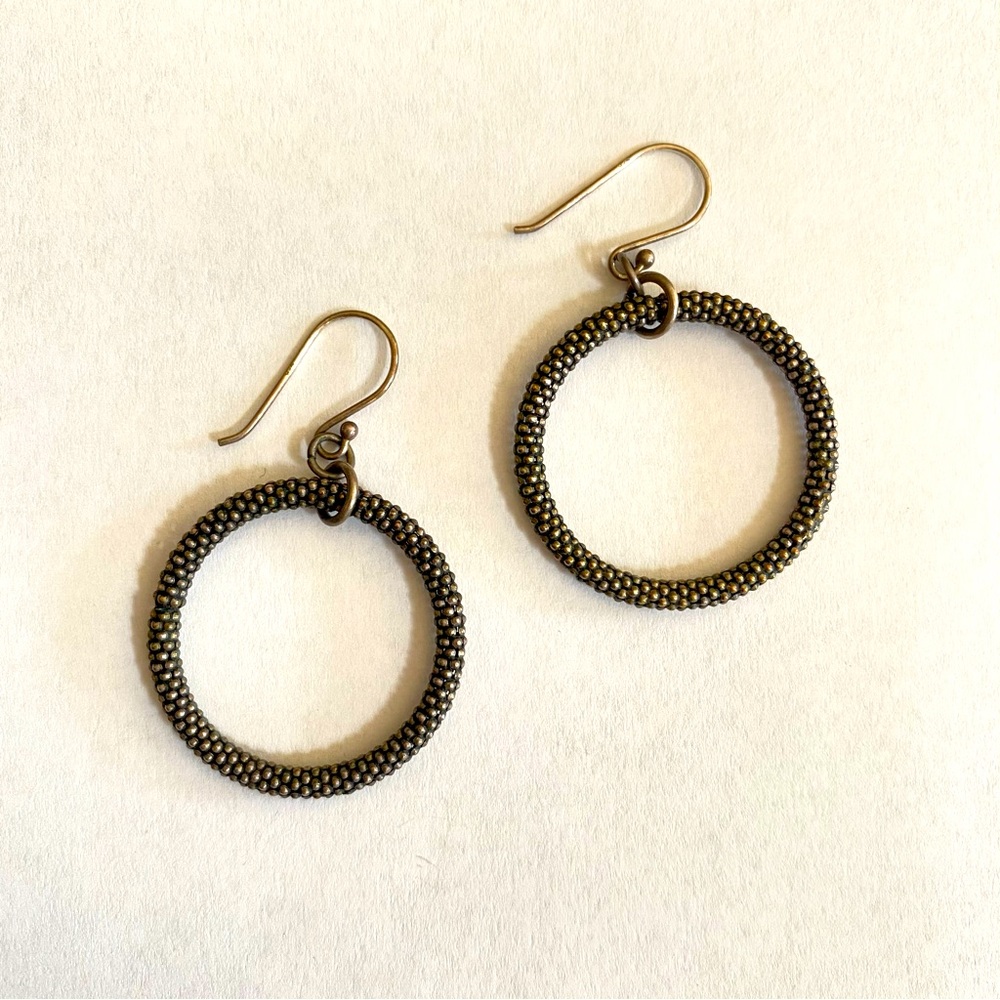 Sterling Silver Textured Circle Earrings